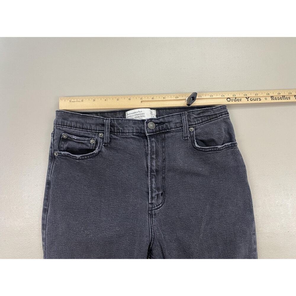 Abercrombie & Fitch Ankle Straight Ultra High Rise Jeans Womens 8/29 Black 28x26 - Picture 6 of 13